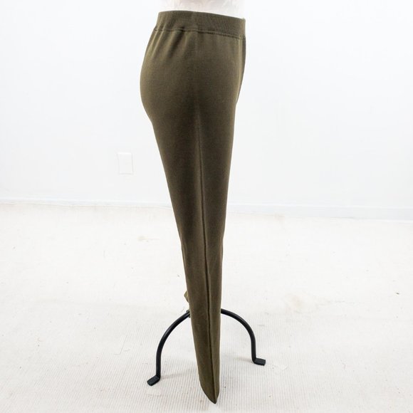 Escada S/M Wool Wide Leg Pants Olive Army Green - Picture 5 of 8